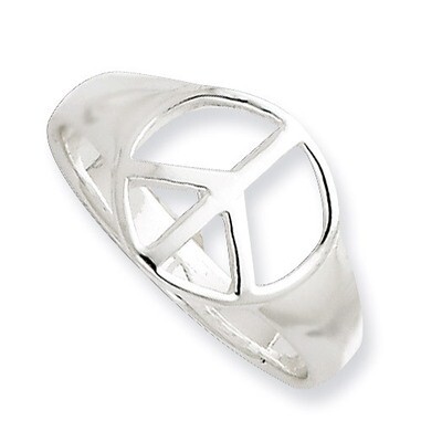 Peace Sign Ring Sterling Silver QR2653-6, MPN: QR2653-6, 883957566122