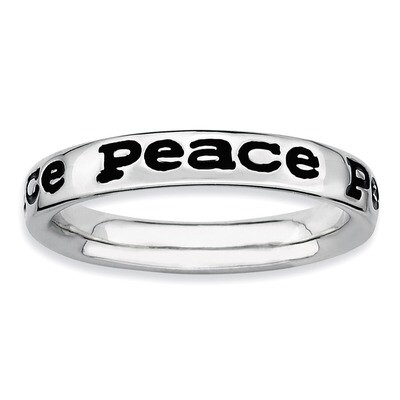 Enameled Peace Ring - Sterling Silver Polished QSK100, MPN: QSK100, 883957515687