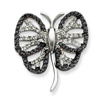 Black &amp; Clear CZ Dragonfly Pendant Sterling Silver QP1804, MPN: QP1804,