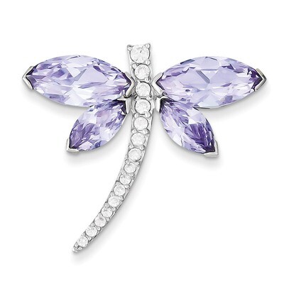 Lavender Diamond Dragonfly Slide Sterling Silver QP977, MPN: QP977, 191101280603