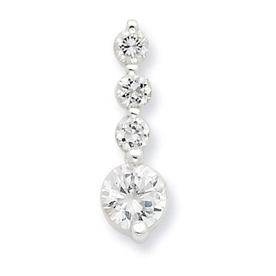 Diamond Pendant Sterling Silver Polished QP2089, MPN: QP2089, 883957543338