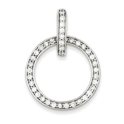 Circle Pendant Sterling Silver Diamond QP1461, MPN: QP1461, 191101279683