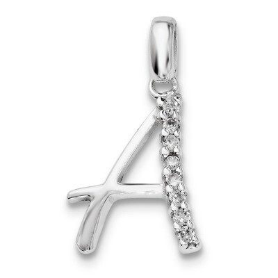 Initial A Pendant Sterling Silver Diamond QC6525A, MPN: QC6525A, 883957916408