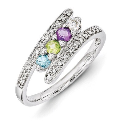 4 Birthstones Family Jewelry Diamond Semi-Set Ring 14k White Gold XMRW33/4, MPN: XMRW33/4, 88395752…