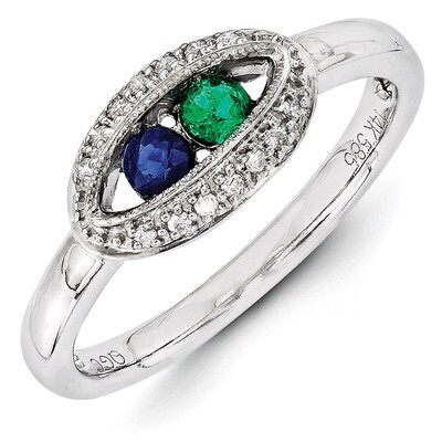 2 Birthstones Family Jewelry Diamond Semi-Set Ring 14k White Gold XMRW47/2, MPN: XMRW47/2, 88395738…