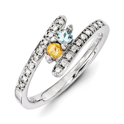 2 Birthstones Family Jewelry Diamond Semi-Set Ring 14k White Gold XMRW33/2, MPN: XMRW33/2, 88395748…