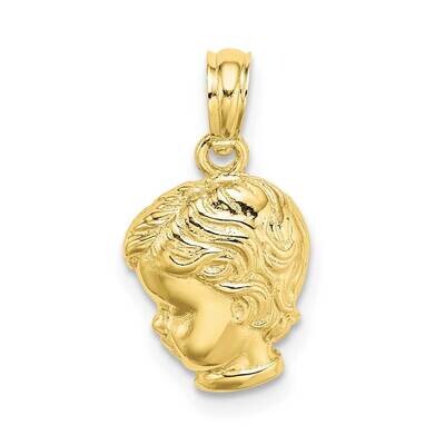 Boy Head Charm 10k Gold 10D1718, MPN: 10D1718,