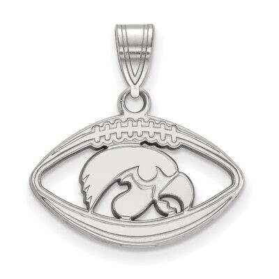 University of Iowa Pendant in Football Sterling Silver SS018UIA, MPN: SS018UIA, 886774723655