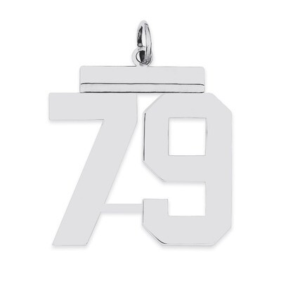 Charm Number 79 Polished Sterling Silver Large QPL79, MPN: QPL79, 191101281297