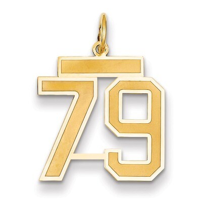 Number 79 Charm 14k Gold Medium Satin LSM79, MPN: LSM79, 883957075488