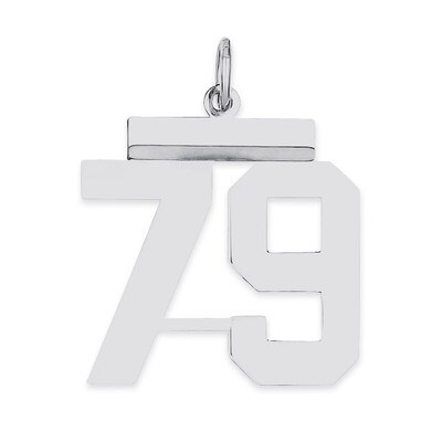 Pendant Number 79 Polished Sterling Silver Medium QMS79, MPN: QMS79, 191101278518
