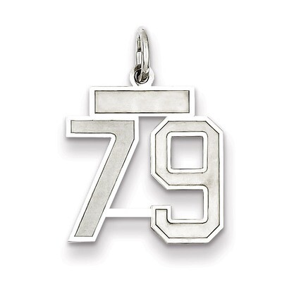 Charm Number 79 Satin Sterling Silver Small QPS79, MPN: QPS79, 191101283079