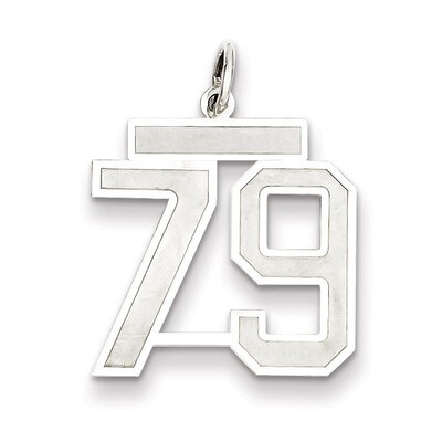 Pendant Number 79 Satin Sterling Silver Medium QPM79, MPN: QPM79, 883957127552