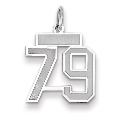 Number 79 Charm Small Satin 14k white Gold WSS79, MPN: WSS79, 883957072562