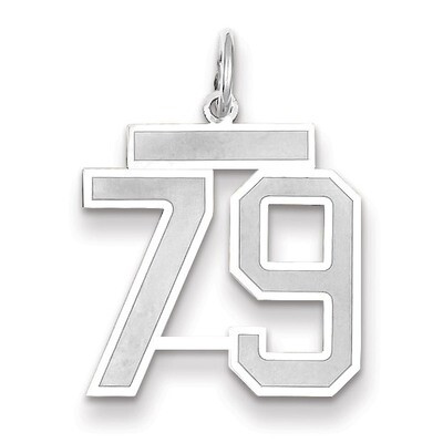 Number 79 Charm Medium Satin 14k white Gold WSM79, MPN: WSM79, 883957079417