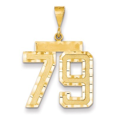 Number 79 Charm 14k Gold Large Diamond-cut LN79, MPN: LN79, 883957122700