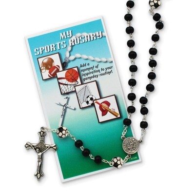 Boys Black Soccer Sports Rosary GM19745, MPN: GM19745, 827225600910