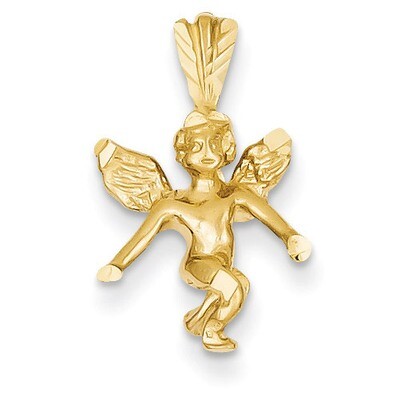 Satin &amp; Diamond-cut Angel Charm 14k Gold M246, MPN: M246, 883957246697