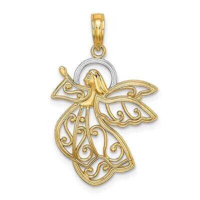 Flying Angel Charm 14k Gold Rhodium K9359, MPN: K9359, 637218159093