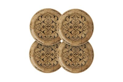 Mottahedeh Curly Pine Canape Plates Set of 4 S8002S, MPN: S8002S,