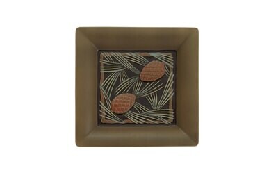 Mottahedeh Pine Cone Square Tray Large Salmon &amp; Brown R1509SB, MPN: R1509SB,