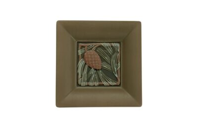 Mottahedeh Pine Cone Square Tray Small Salmon &amp; Brown R1508SB, MPN: R1508SB,