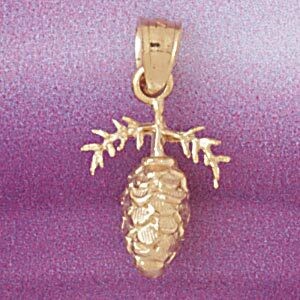 Dazzlers Jewelry Pine Pendant Necklace Charm Bracelet in Yellow, White or Rose Gold 6790, MPN: DZ-6…