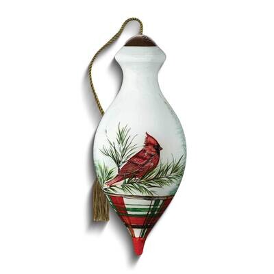 Neqwa Art Cardinal With Pine Branch And Plaid Ornament GM25360, MPN: GM25360, 842181118477