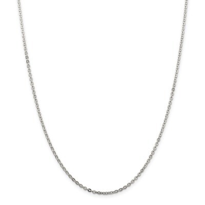 20 Inch 2mm Flat Cable Chain Sterling Silver QFC196-20, MPN: QFC196-20, 886774421810