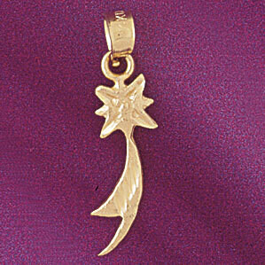 Dazzlers Jewelry Shooting Star Pendant Necklace Charm Bracelet in Yellow, White or Rose Gold 5702, …