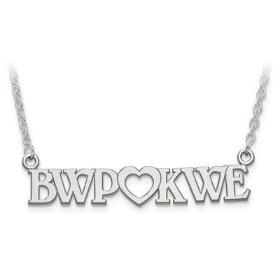 Laser Polished Couple&#39;s Monogram And Heart Plate with Chain 10k White Gold 10XNA658W, MPN: 10XNA658…