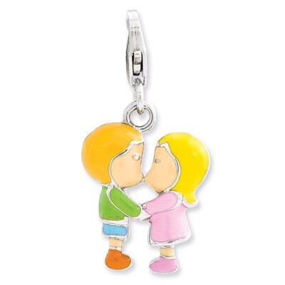 KiSterling Silvering Couple Charm Sterling Silver Enameled QCC815 by Amore La Vita, MPN: QCC815, 88…