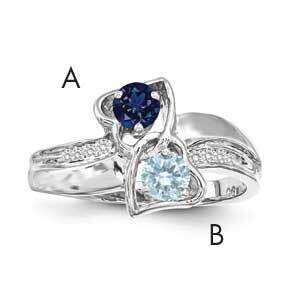 Imitation and Diamond Couple Ring Sterling Silver Rhodium-plated XMR91/2SS-7, MPN: XMR91/2SS-7, 883…