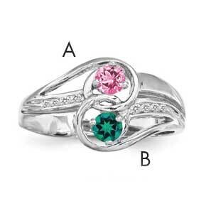 Imitation and Diamond Couple Ring Sterling Silver Rhodium-plated XMR93/2SS-6, MPN: XMR93_2W--6, 883…