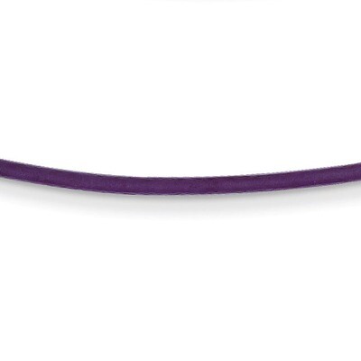 1.6mm Violet Leather Cord Necklace 16 Inch 14k Gold XG253-16, MPN: XG253-16, 191101537042