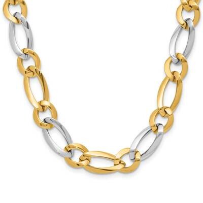 Polished Necklace 17.5 Inch 14k Two-Tone Gold SF2419-17.5, MPN: SF2419-17.5, 191101981159