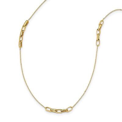 Fancy Link Necklace 14k Gold Polished  SF2751-24, MPN: SF2751-24, 191101982644