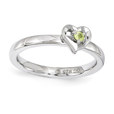 Peridot Heart Ring - Sterling Silver QSK1529, MPN: QSK1529, 886774207063