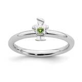 Peridot Boy Ring Sterling Silver Rhodium-plated QSK1918, MPN: QSK1918, 191101719943