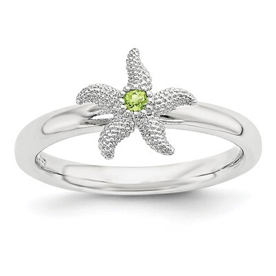 Peridot Starfish Ring Sterling Silver QSK1862, MPN: QSK1862, 886774376837