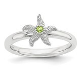 Peridot Starfish Ring Sterling Silver QSK1862, MPN: QSK1862, 886774376837