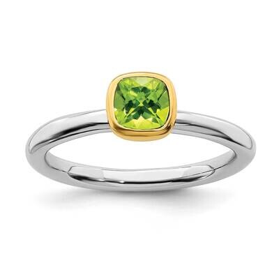 Peridot Ring Sterling Silver Gold-plated QSK1894, MPN: QSK1894, 191101718519
