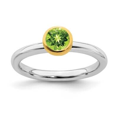 Peridot Ring Sterling Silver Gold-plated QSK1882, MPN: QSK1882, 191101717789