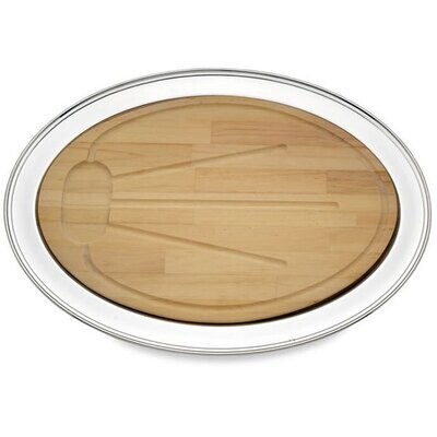 Reed and Barton Engravable Benchmark Oval Tray With Wood Board 865153, MPN: 865153, 735092251725