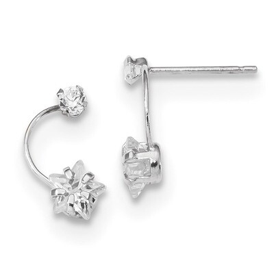 Polished Shooting Star CZ Diamond Post Earrings 14k white Gold YE1825, MPN: YE1825, 191101058035