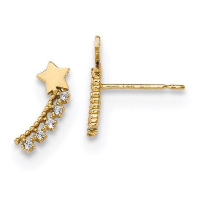 Madi K Kids CZ Diamond Shooting Star Post Earrings 14k Gold GK920, MPN: GK920, 191101901584