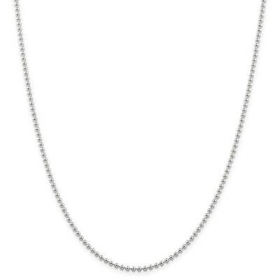 2.35mm Beaded Chain 26 Inch Sterling Silver QK82-26, MPN: QK82-26,