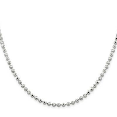 4mm Beaded Chain 24 Inch Sterling Silver QK29-24, MPN: QK29-24,