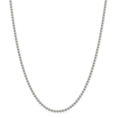 24 Inch 3mm Beaded Chain Sterling Silver QK83-24, MPN: QK83-24, 883957210377