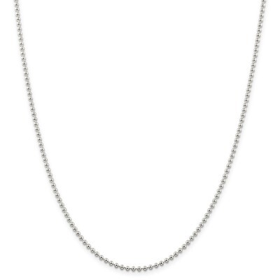 24 Inch 2.35mm Beaded Chain Sterling Silver QK82-24, MPN: QK82-24, 191101988905